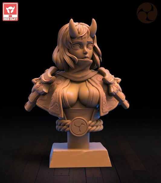 Maki, the Oni Kunoichi Bust | by Red Clay Collectibles