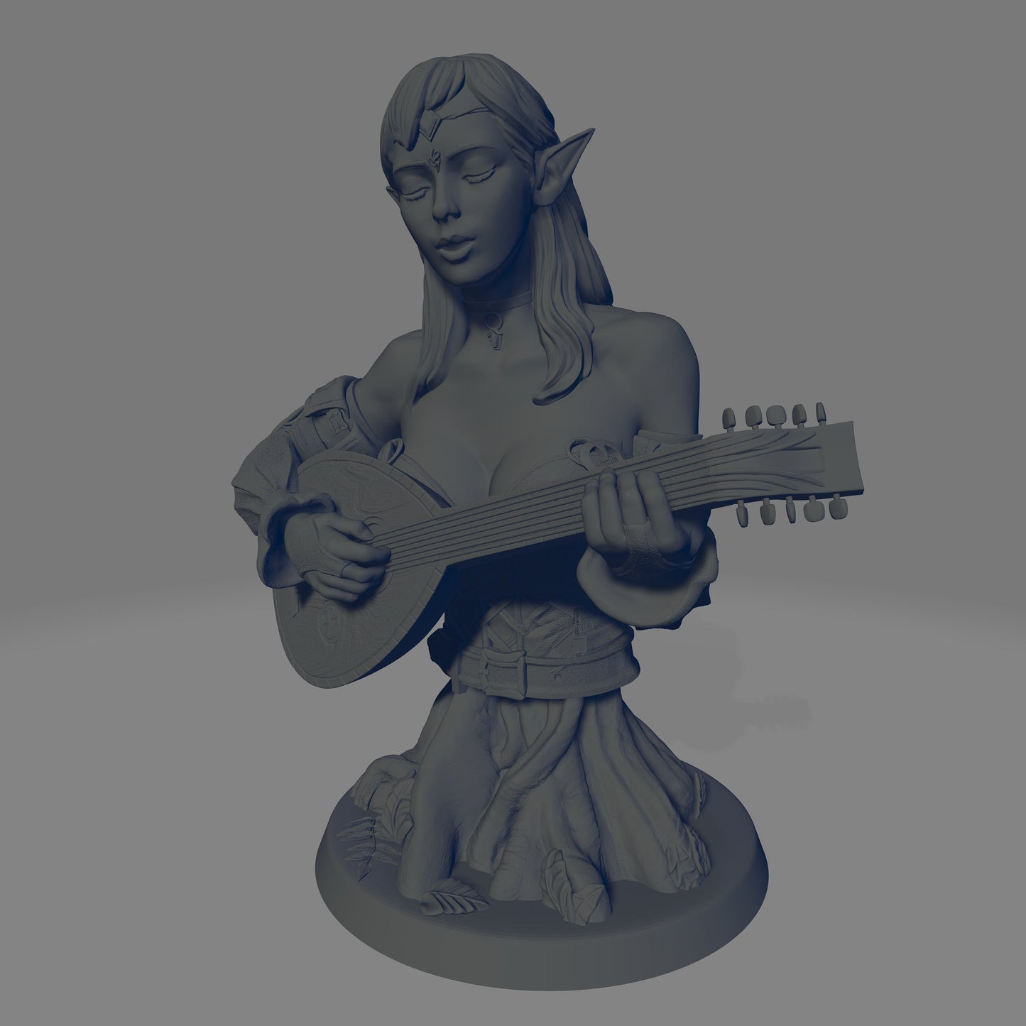 Wood Elf Bard Bust | by Hold My Miniatures