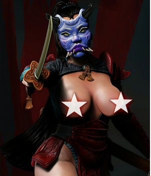 Hannya the Oni Samurai Bust | by DDF Models