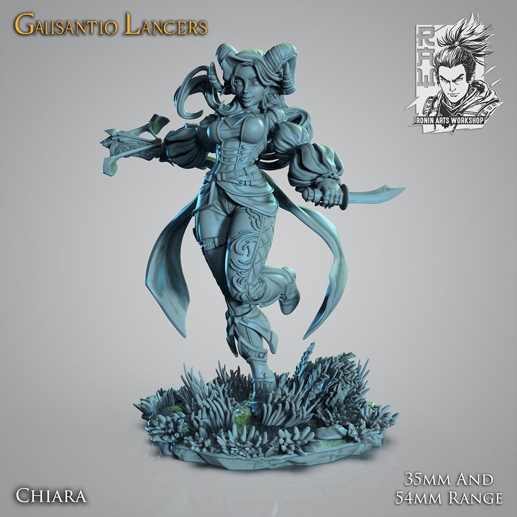 Galisantio Lancers| Fantasy Jester Rogue Warrior Miniatures | 35mm / 54mm / 75mm | by Ronin Arts Workshop