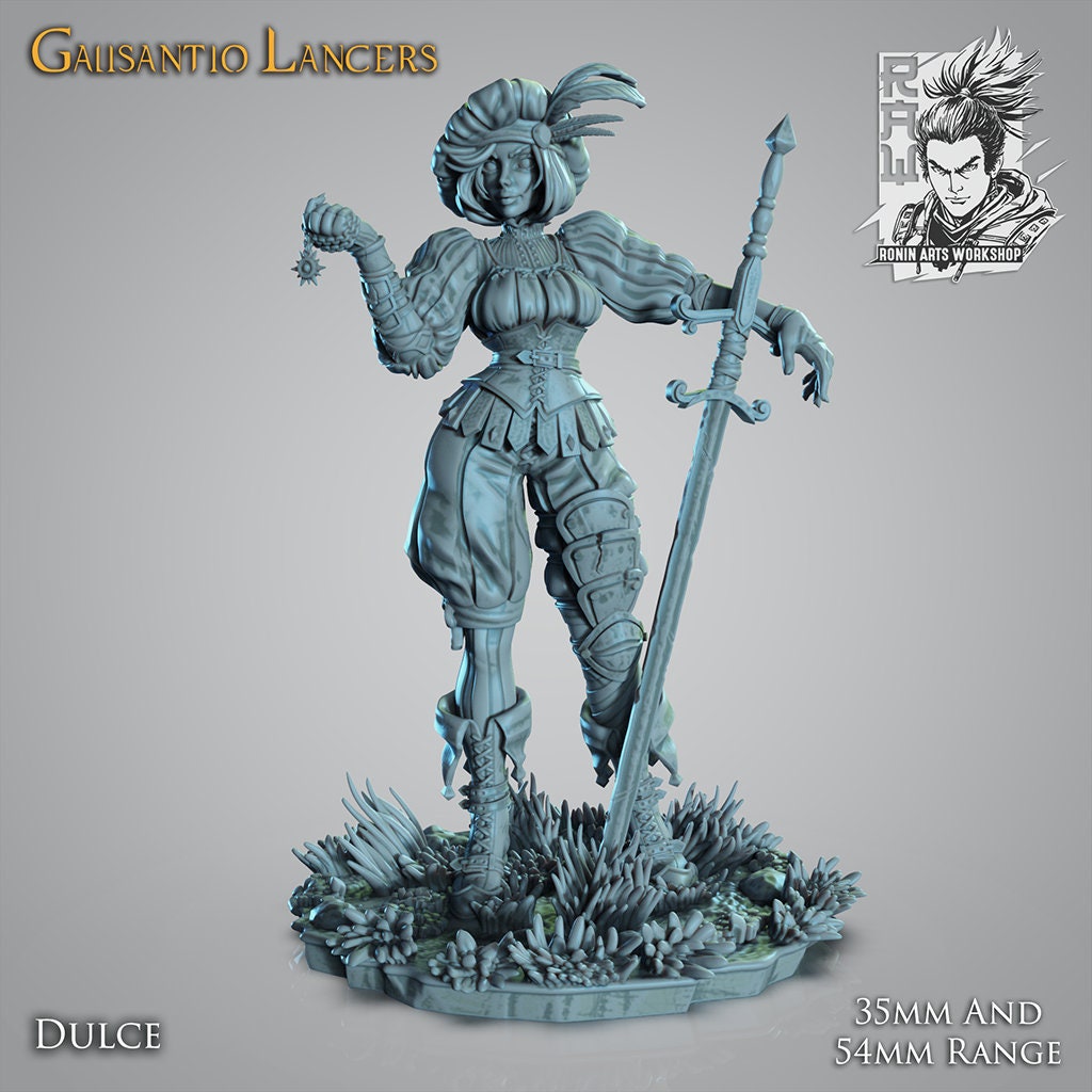 Galisantio Lancers| Fantasy Jester Rogue Warrior Miniatures | 35mm / 54mm / 75mm | by Ronin Arts Workshop