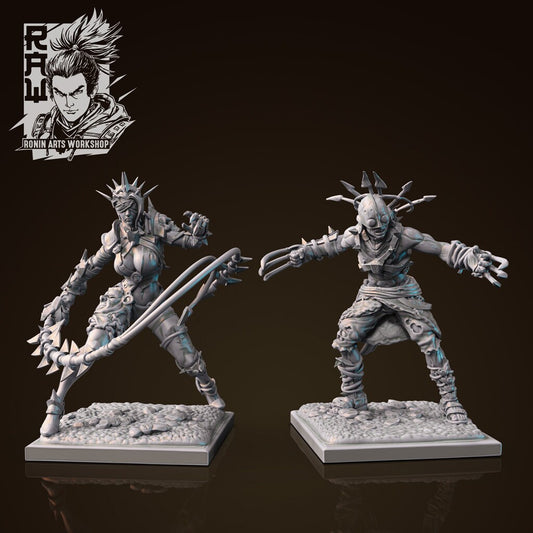 Ceylan & Tarkan | DnD Cultist Sadist Marauder miniatures | 35mm / 54mm / 75mm | by Ronin Arts Workshop