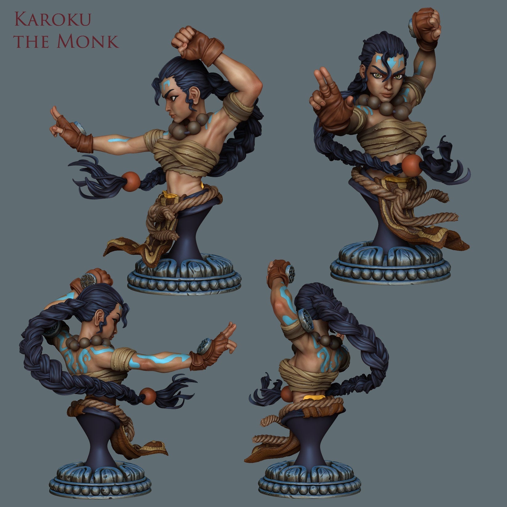 Karoku Bust | 3D Resin Printed Collectible Statuette | by Ronin Arts Workshop