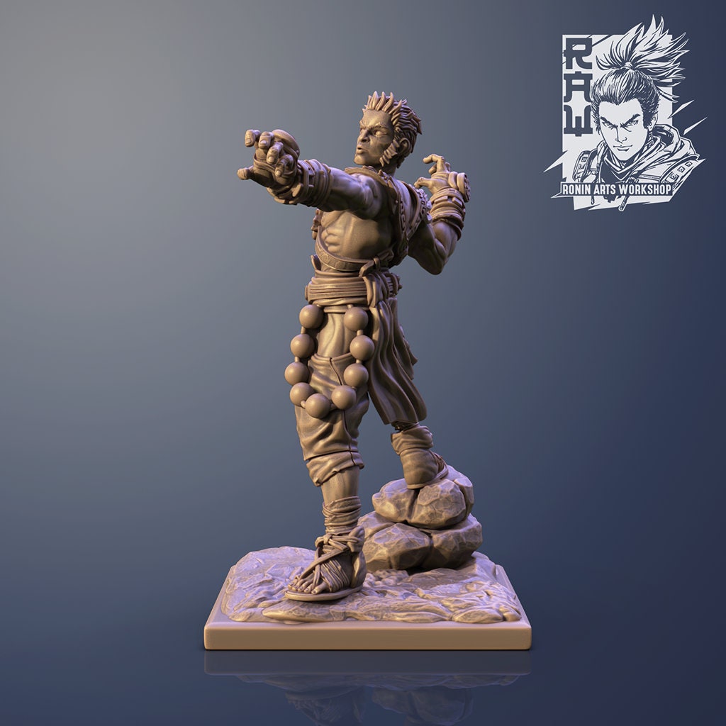 Dewan | DnD Druid Monk Fighter miniatures | 35mm / 54mm / 75mm | by Ronin Arts Workshop