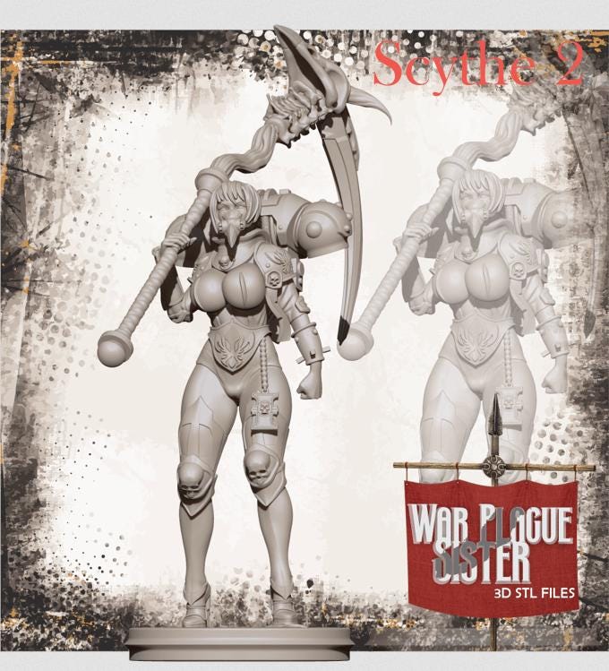 War Plague Sister | Sci-fi Space Soldier Pin-up miniature