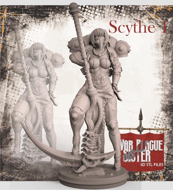 War Plague Sister | Sci-fi Space Soldier Pin-up miniature