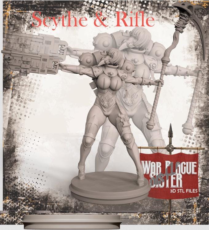 War Plague Sister | Sci-fi Space Soldier Pin-up miniature