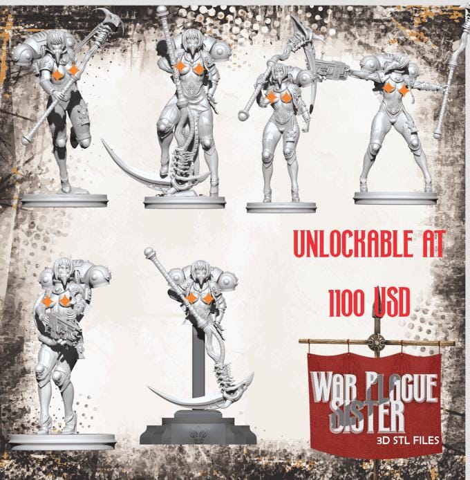 War Plague Sister | Sci-fi Space Soldier Pin-up miniature