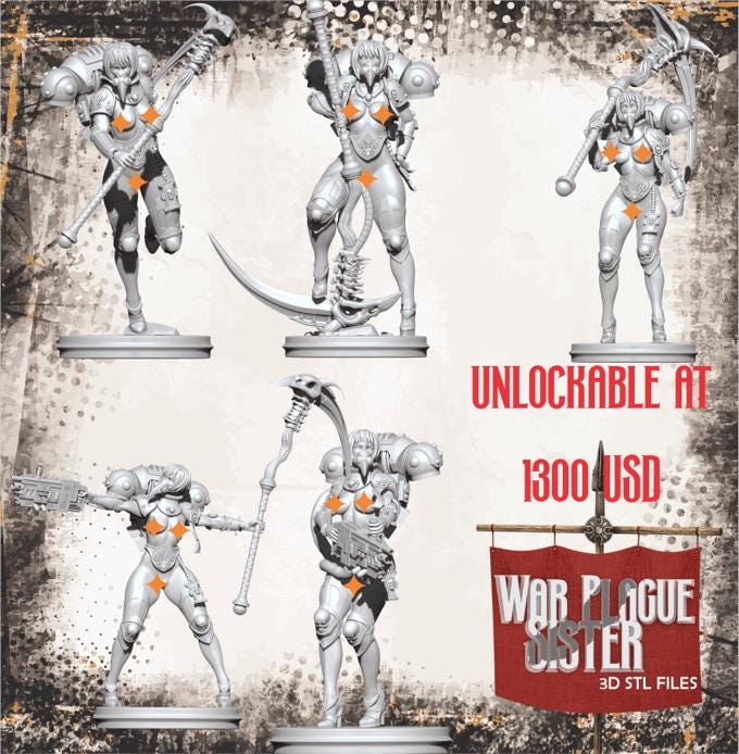 War Plague Sister | Sci-fi Space Soldier Pin-up miniature