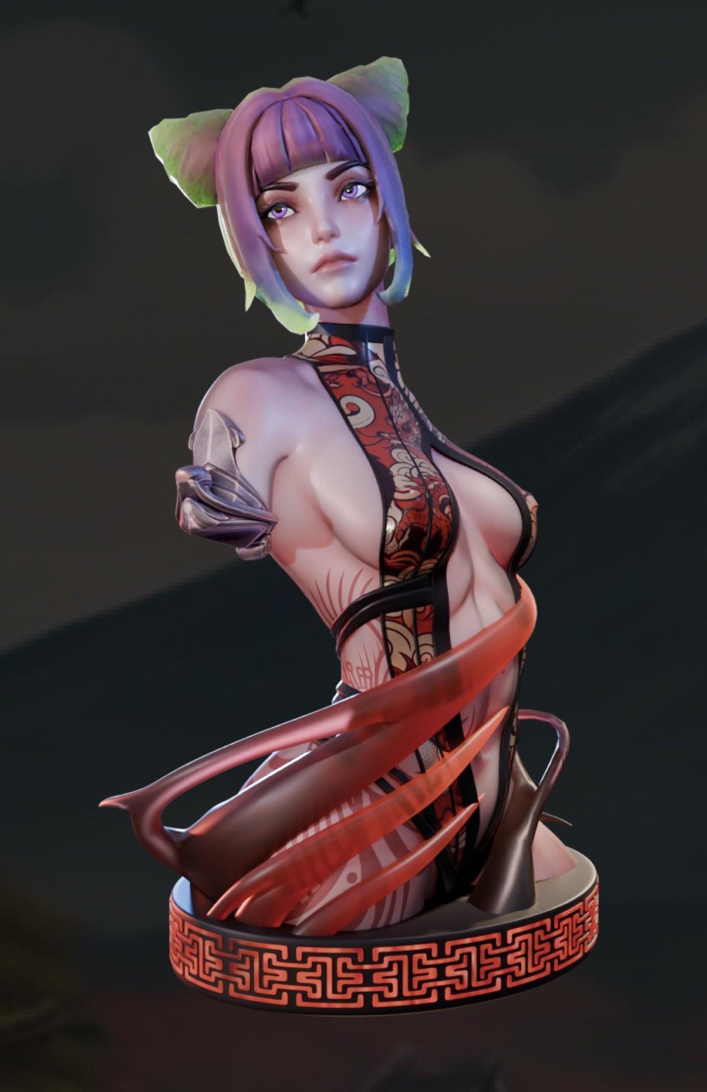 Yumi Sato Bust | Fantasy Japanese Samurai Shinobi Ronin Pin-up Bust | by AMCM Studio