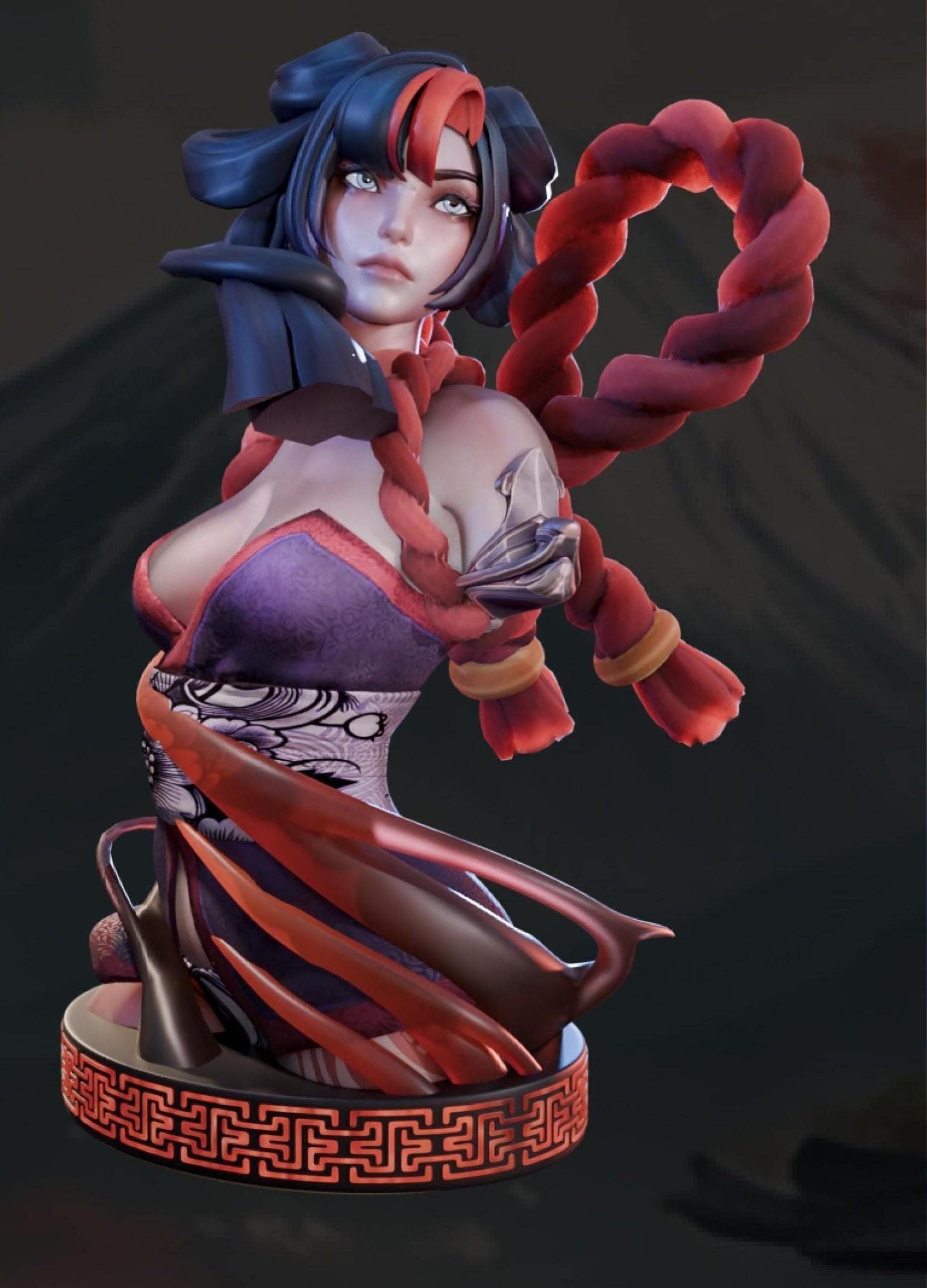 Yumi Sato Bust | Fantasy Japanese Samurai Shinobi Ronin Pin-up Bust | by AMCM Studio