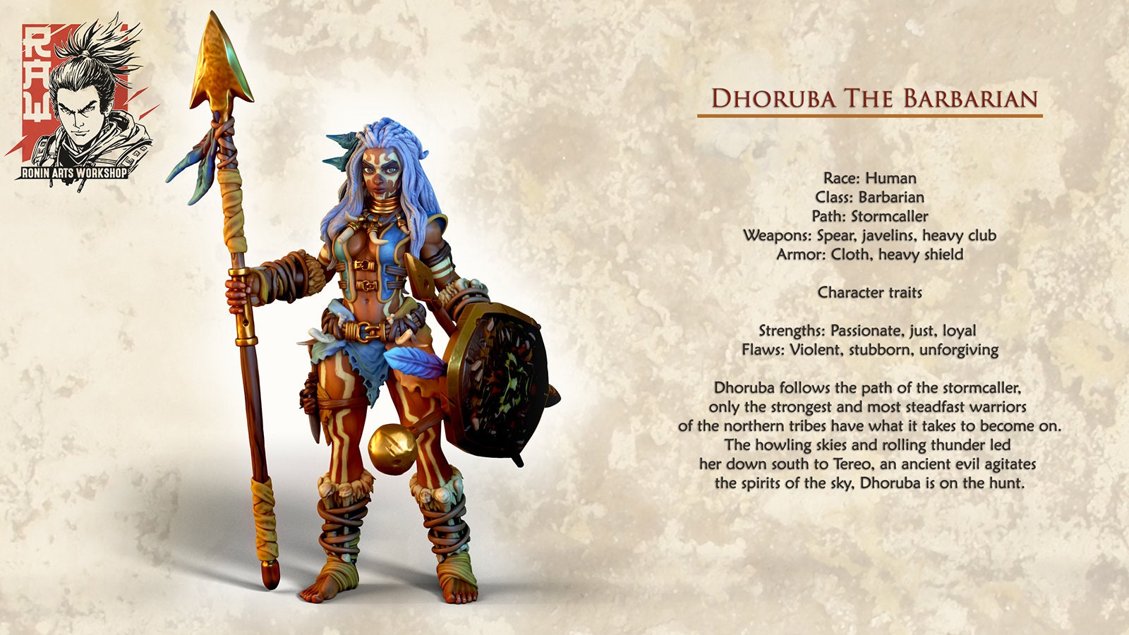 Dhoruba & Tamiras | Fantasy Ranger Fighter Spearmaidens | 35mm / 54mm / 75mm | by Ronin Arts Workshop