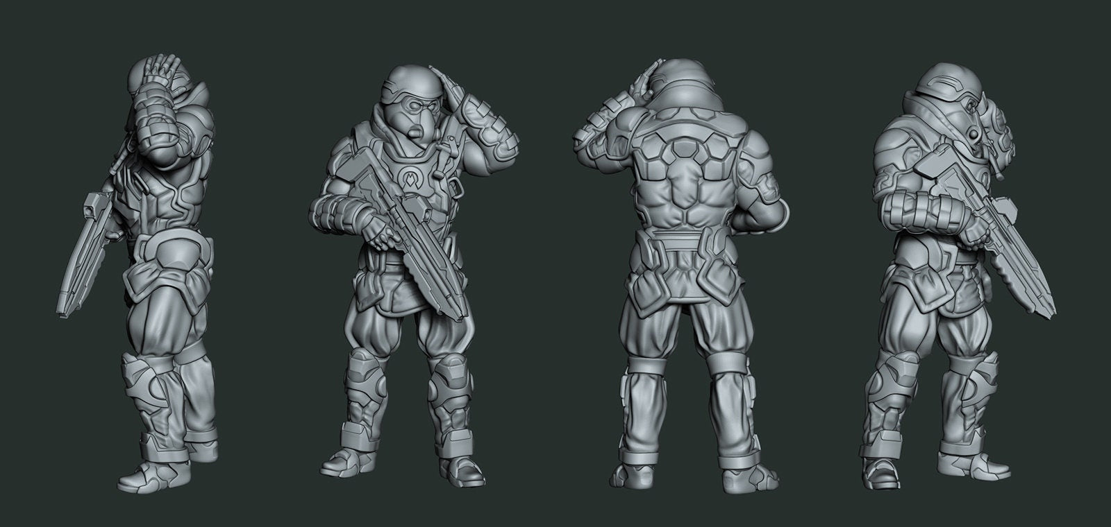 QRS Trooper - Judge| Sci-fi Gunner Corpo | 35mm / 54mm / 75mm | by Ronin Arts Workshop