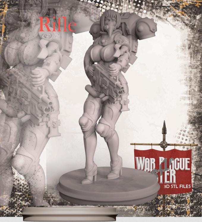 War Plague Sister | Sci-fi Space Soldier Pin-up miniature