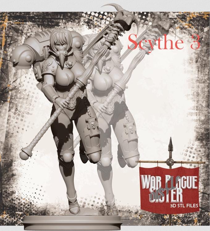 War Plague Sister | Sci-fi Space Soldier Pin-up miniature