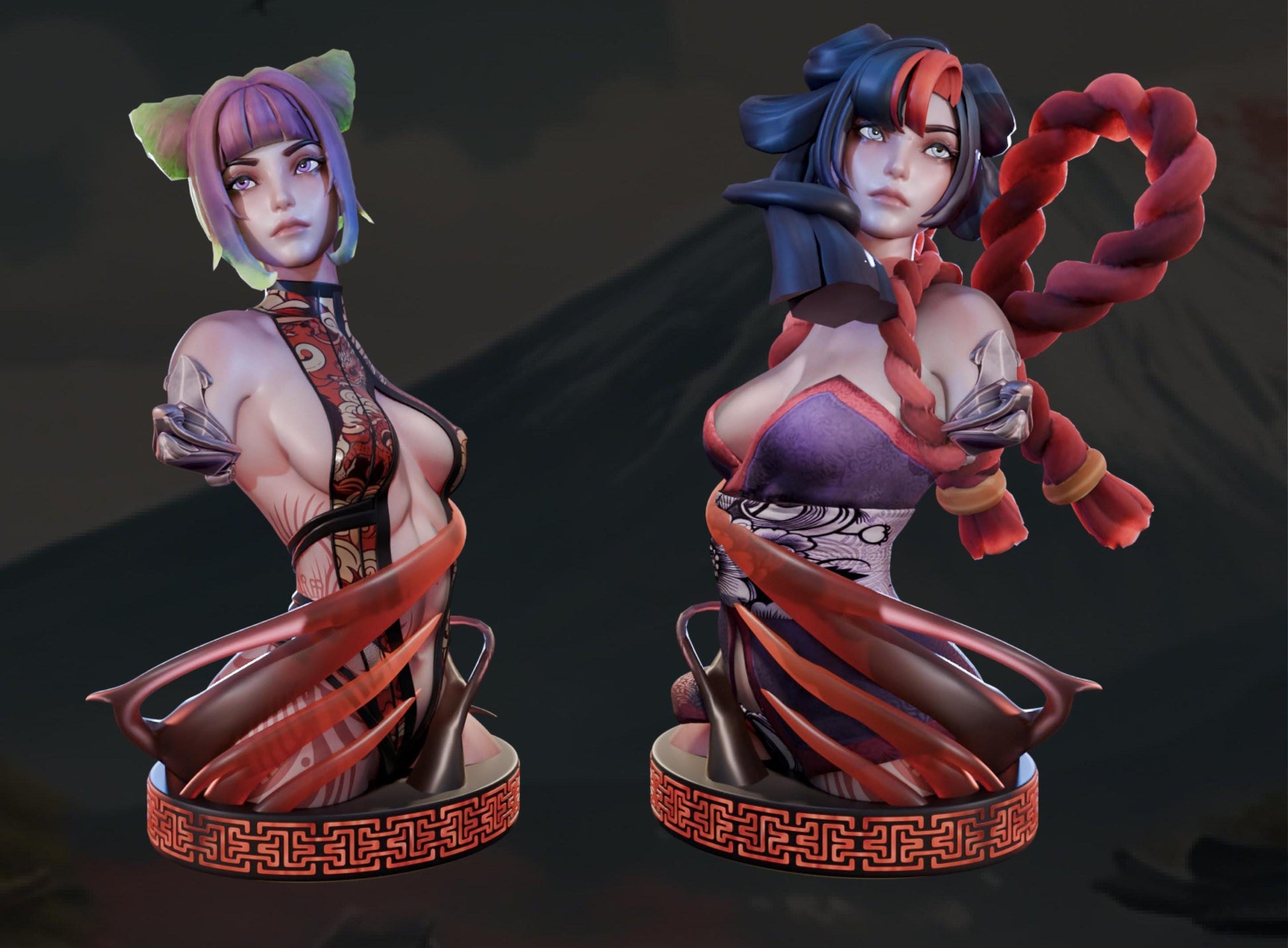 Yumi Sato Bust | Fantasy Japanese Samurai Shinobi Ronin Pin-up Bust | by AMCM Studio