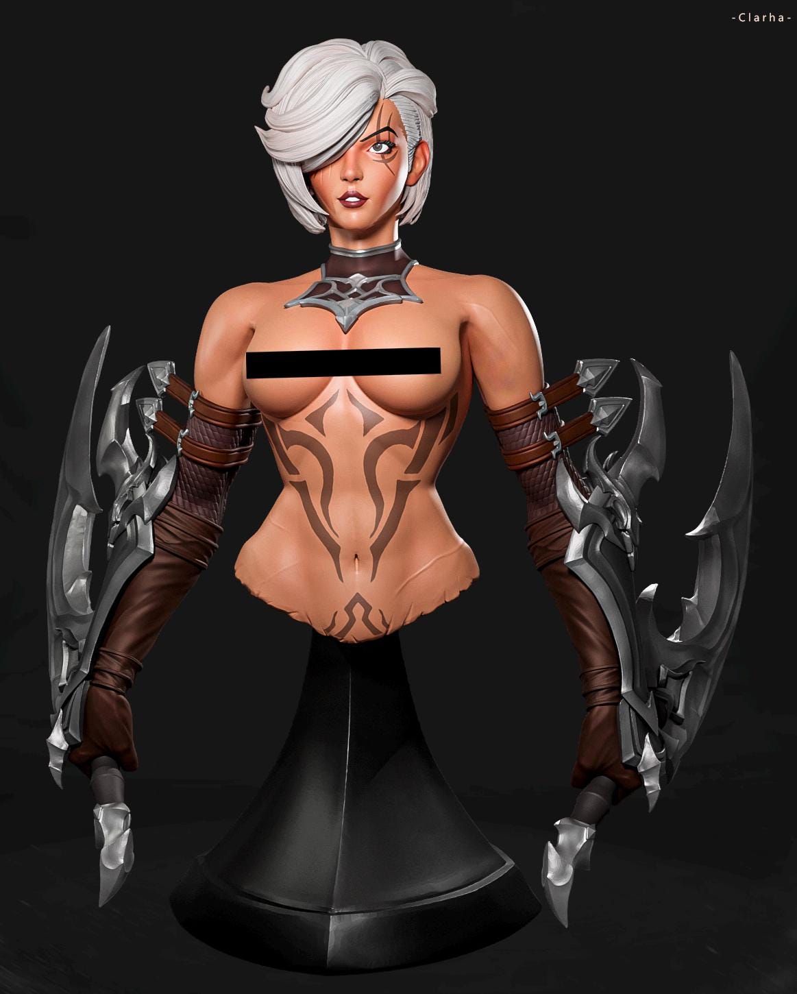 Katia Bust | DnD Female Fantasy Assassin Rogue Collectible Statue | by LD3DArt