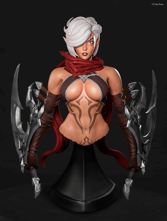 Katia Bust | DnD Female Fantasy Assassin Rogue Collectible Statue | by LD3DArt