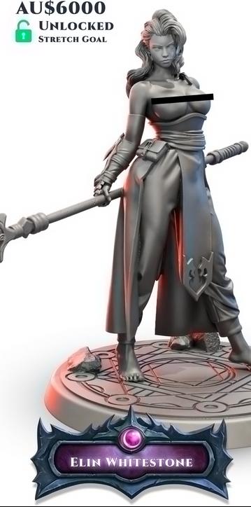 Elin Whitestone | DnD Female Warrior Fighter Assassin | 32mm / 54mm / 75mm | by Beast Miniatures