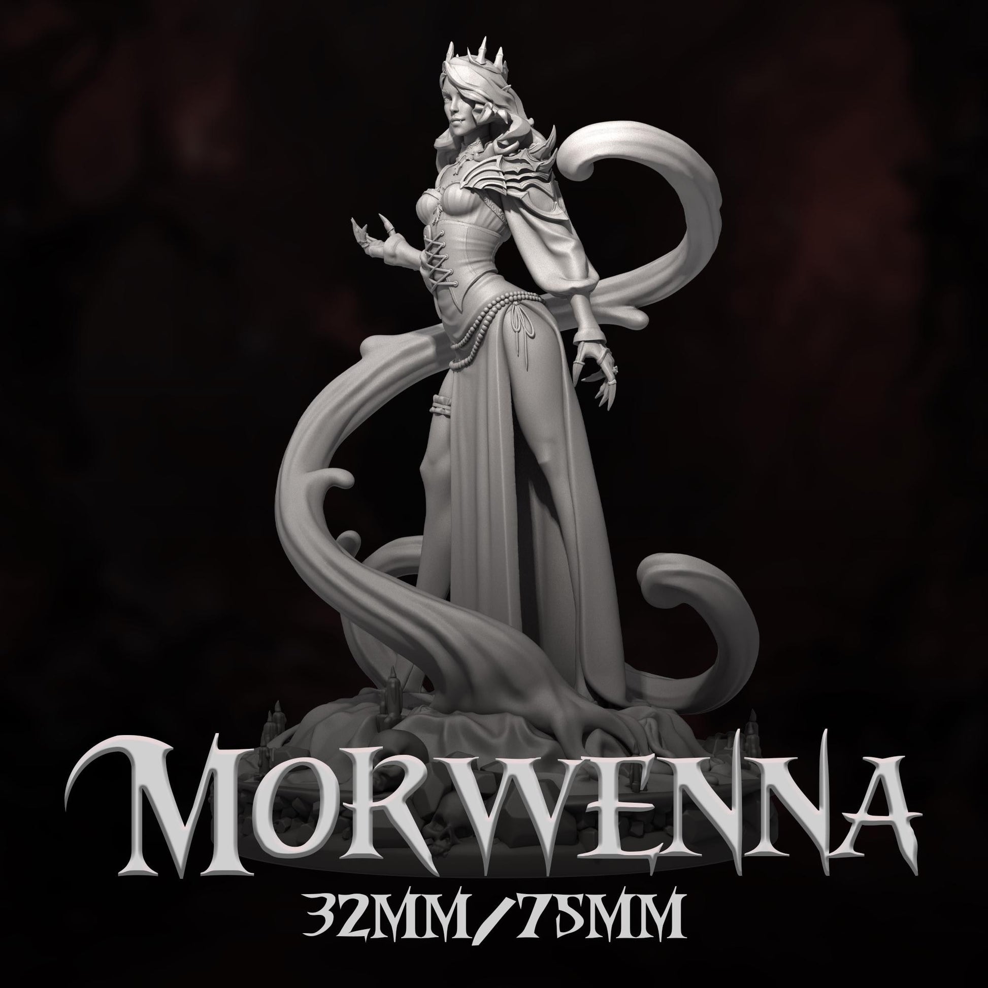 Morwenna | DnD Female Witch Fantasy Miniature | 32mm / 75mm | by Dungeons&Maidens