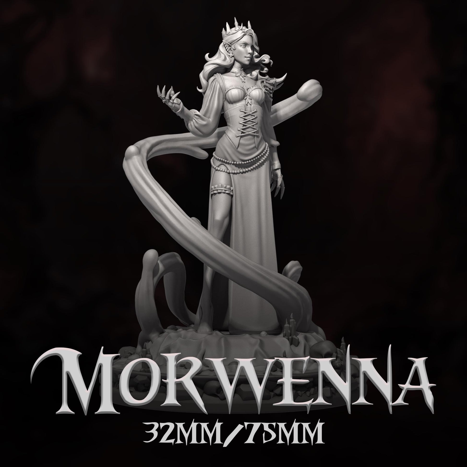 Morwenna | DnD Female Witch Fantasy Miniature | 32mm / 75mm | by Dungeons&Maidens