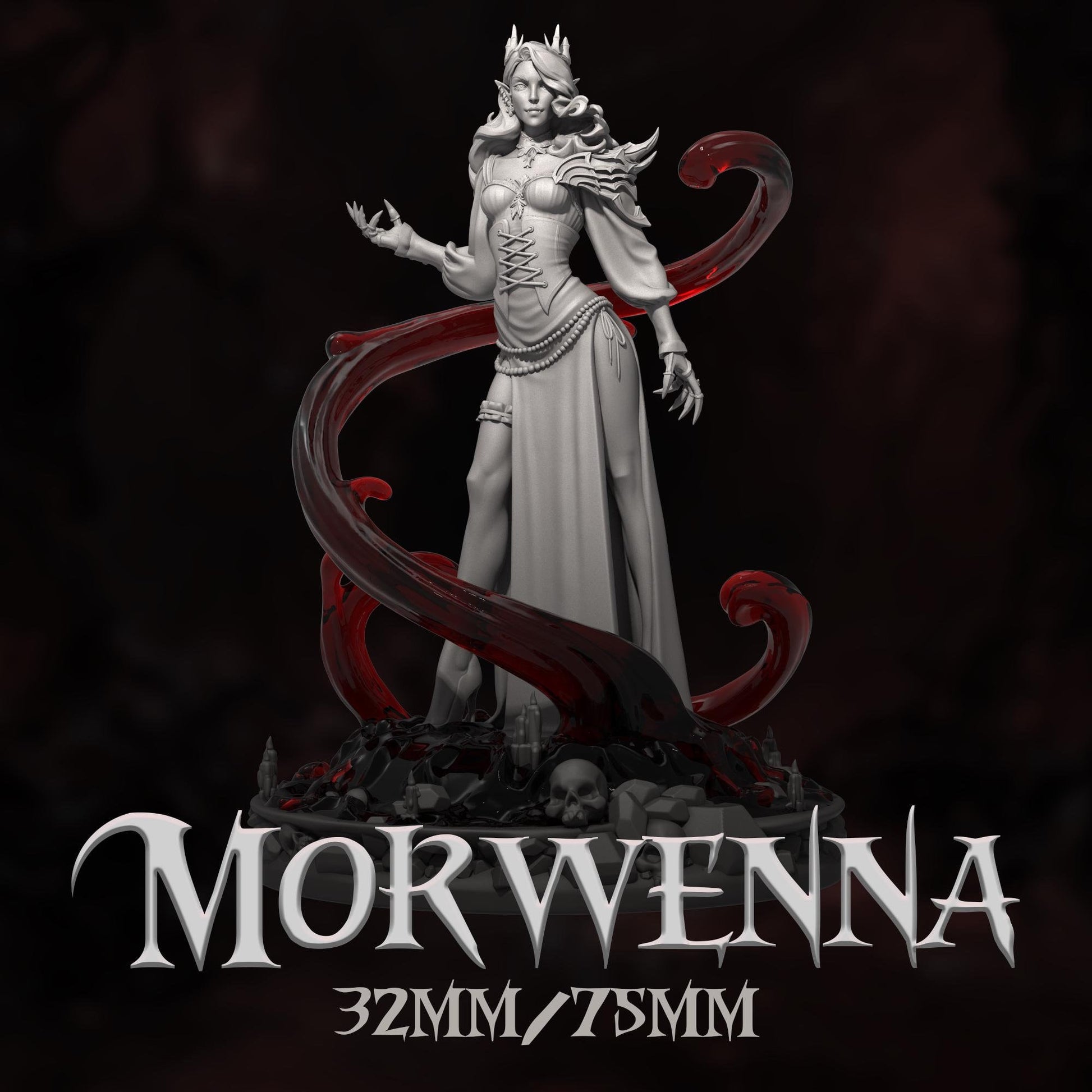 Morwenna | DnD Female Witch Fantasy Miniature | 32mm / 75mm | by Dungeons&Maidens