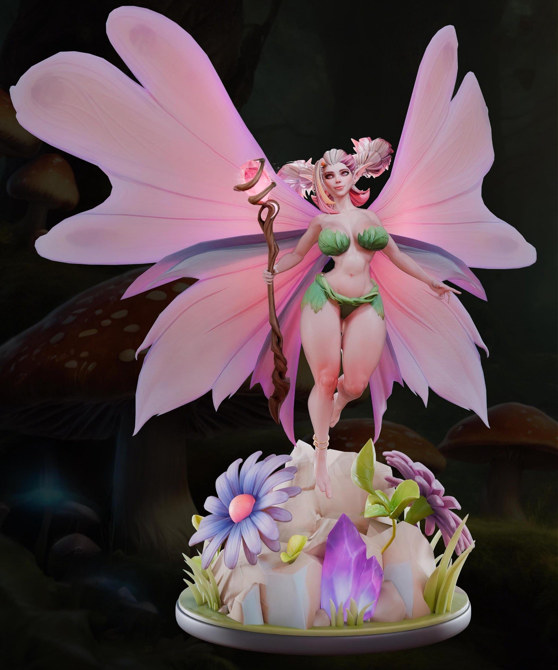 Ivy Dreamdust | Fantasy Fiary Ronin Pin-up Miniature | 32mm / 75mm / 100mm | by AMCM Studio