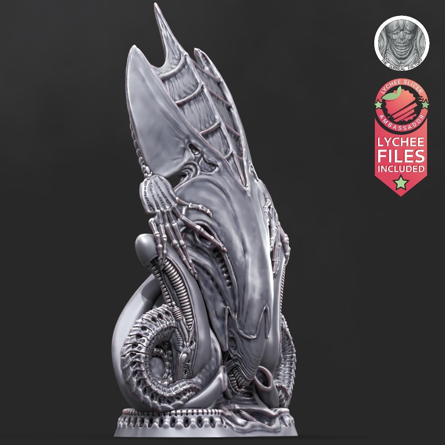 Xenos-altar | DnD Sci-Fi Grimdark Bust Statuette Terrain | 135mm | by The Surreal Factory
