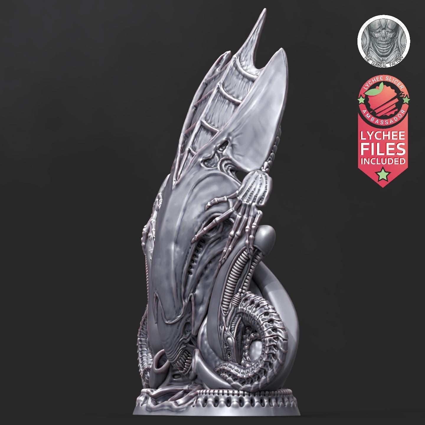 Xenos-altar | DnD Sci-Fi Grimdark Bust Statuette Terrain | 135mm | by The Surreal Factory