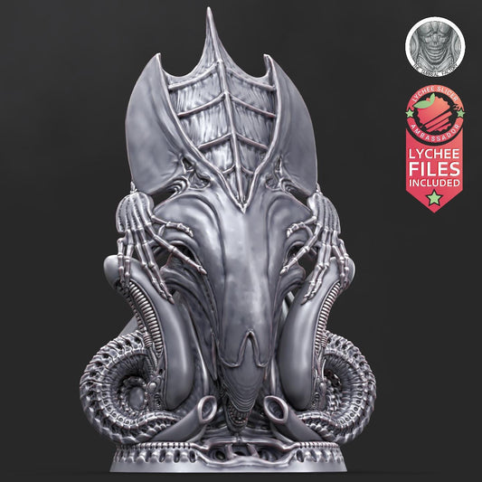 Xenos-altar | DnD Sci-Fi Grimdark Bust Statuette Terrain | 135mm | by The Surreal Factory