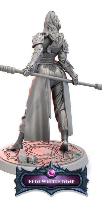 Elin Whitestone | DnD Female Warrior Fighter Assassin | 32mm / 54mm / 75mm | by Beast Miniatures