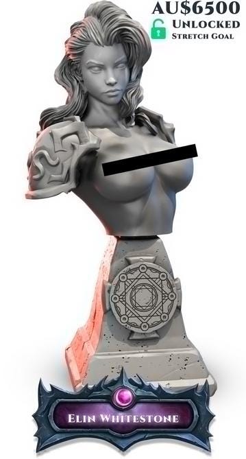 Elin Whitestone | DnD Female Warrior Fighter Assassin | 32mm / 54mm / 75mm | by Beast Miniatures