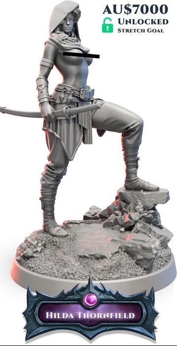 Hilda Thornfield | DnD Female Warrior Fighter Samurai | 32mm / 54mm / 75mm | by Beast Miniatures