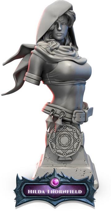 Hilda Thornfield | DnD Female Warrior Fighter Samurai | 32mm / 54mm / 75mm | by Beast Miniatures