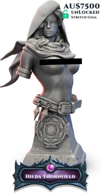 Hilda Thornfield | DnD Female Warrior Fighter Samurai | 32mm / 54mm / 75mm | by Beast Miniatures