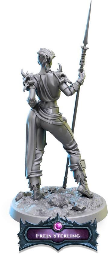 Freyja Sterling | DnD Female Warrior Fighter Samurai | 32mm / 54mm / 75mm | by Beast Miniatures