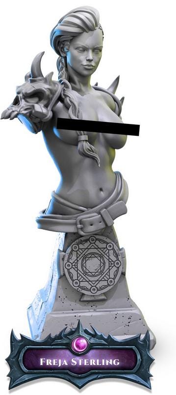 Freyja Sterling | DnD Female Warrior Fighter Samurai | 32mm / 54mm / 75mm | by Beast Miniatures