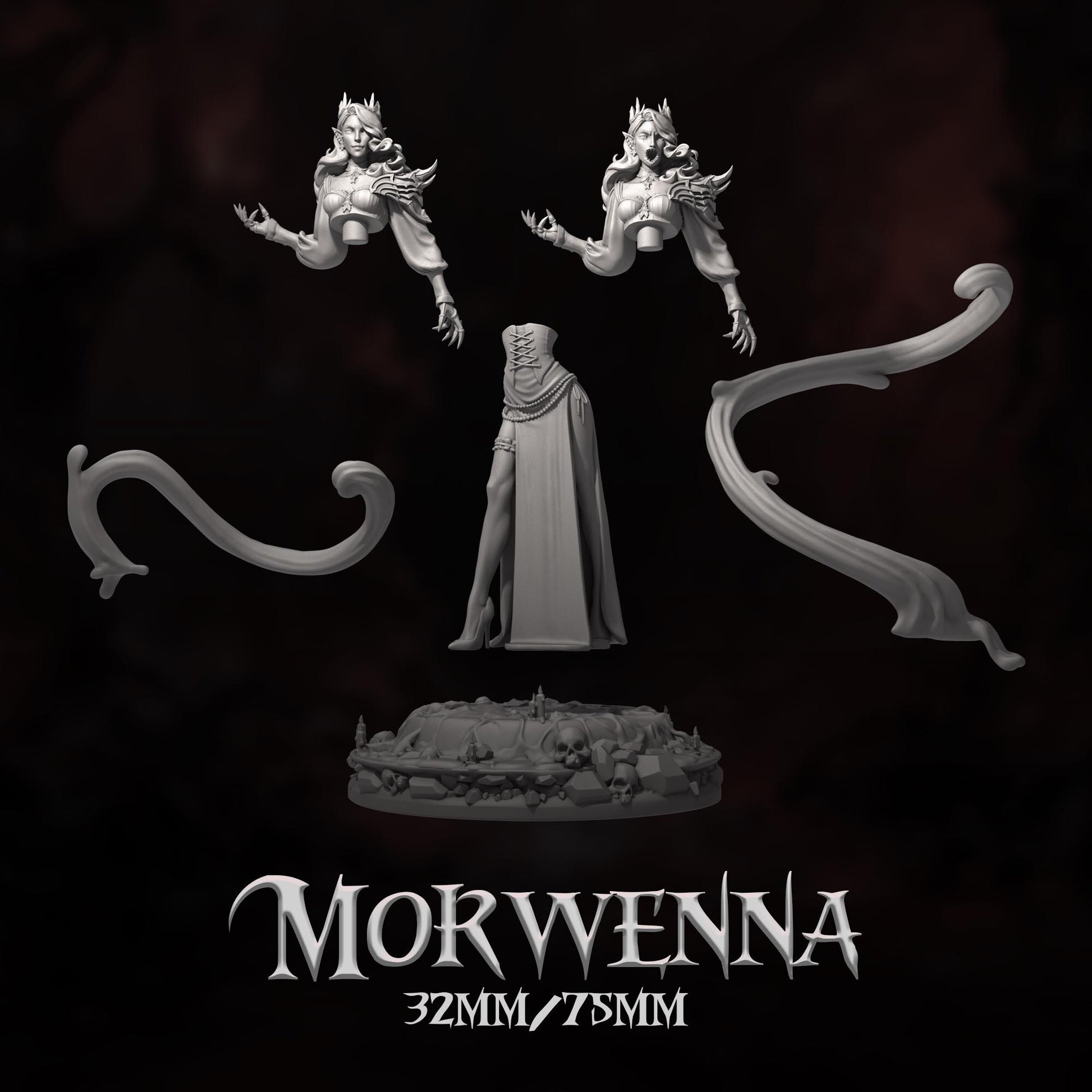 Morwenna | DnD Female Witch Fantasy Miniature | 32mm / 75mm | by Dungeons&Maidens
