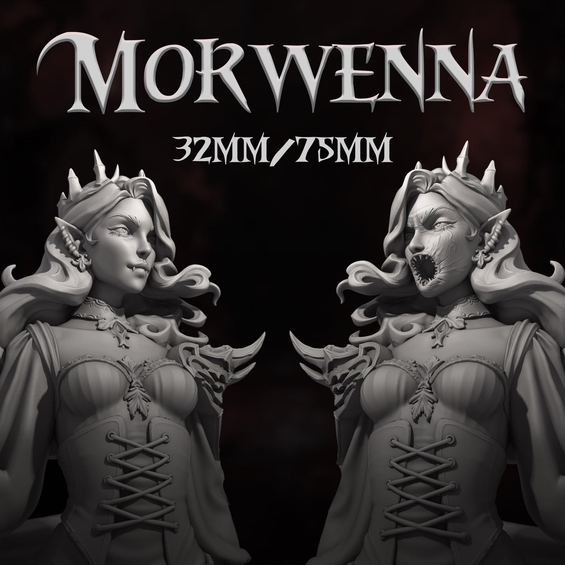 Morwenna | DnD Female Witch Fantasy Miniature | 32mm / 75mm | by Dungeons&Maidens