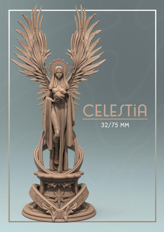 Celestia | DnD Female Angel Cleric Nun Fantasy Miniature | 32mm / 75mm | by Dungeons&Maidens
