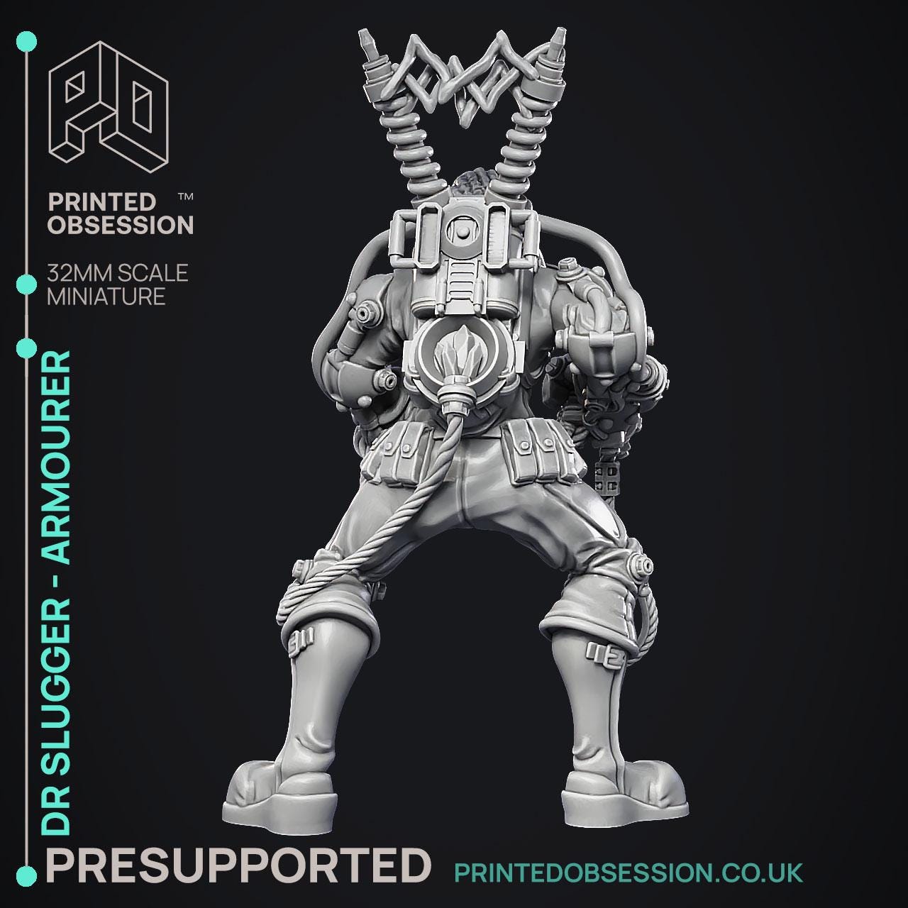 Ghast Busters | DnD Sci-fi Ghost Hunter Demon Human Miniature | 32mm / 75mm | by Printed Obsession