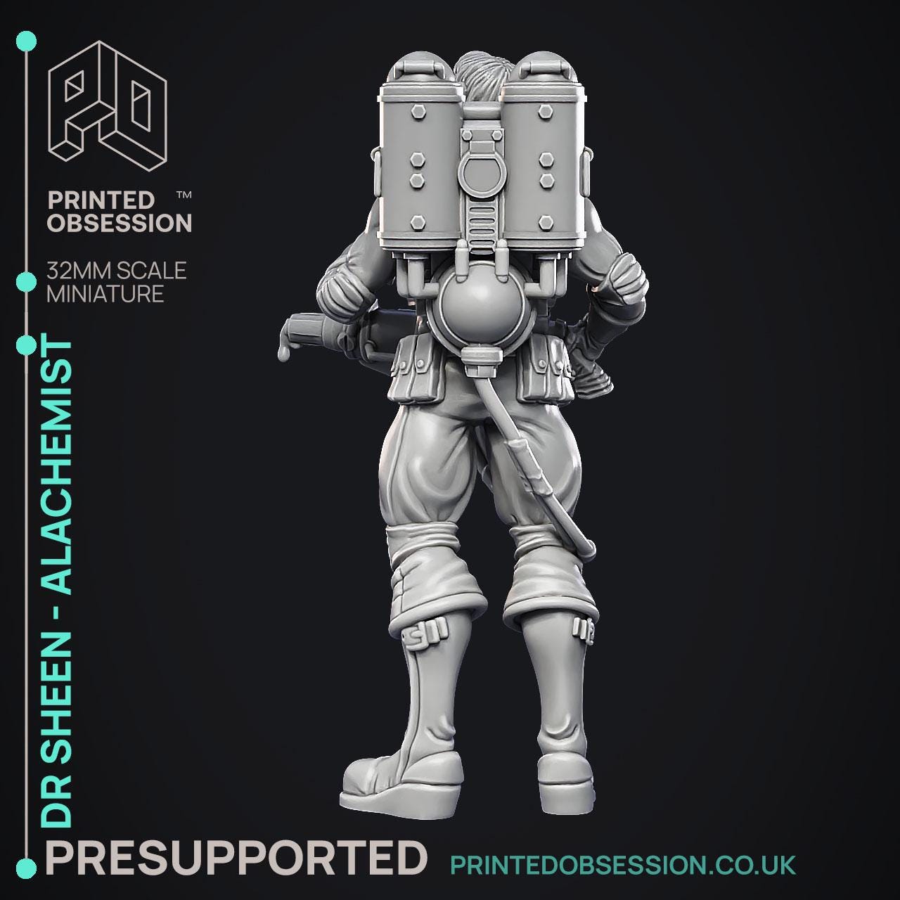 Ghast Busters | DnD Sci-fi Ghost Hunter Demon Human Miniature | 32mm / 75mm | by Printed Obsession