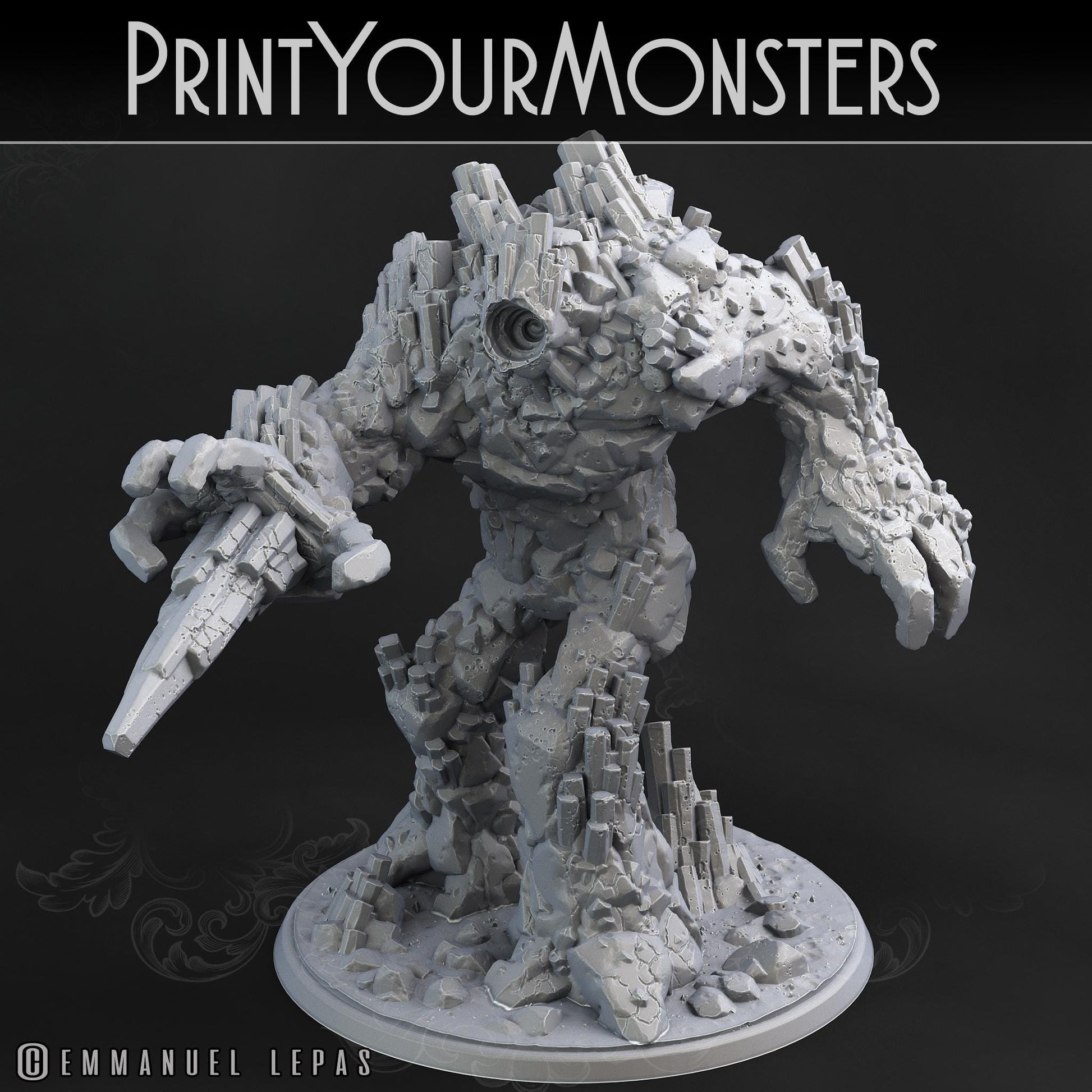 Basalt Elementals | DnD Stone Golemn Earth Elemental Monster Miniatures | 32mm / 75mm | by PrintYourMonsters