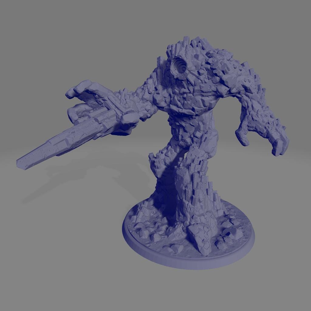 Basalt Elementals | DnD Stone Golemn Earth Elemental Monster Miniatures | 32mm / 75mm | by PrintYourMonsters