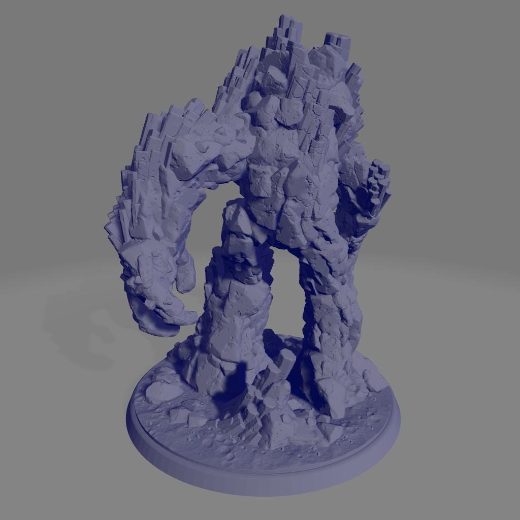 Basalt Elementals | DnD Stone Golemn Earth Elemental Monster Miniatures | 32mm / 75mm | by PrintYourMonsters