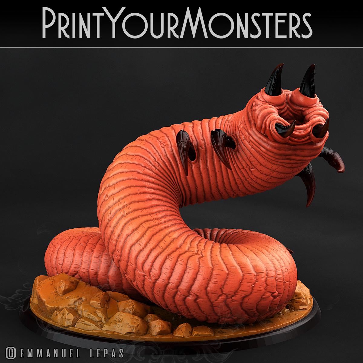 Tomb Grubs | DnD Insectoid Monster Miniature Snake demon | 32mm | by PrintYourMonster