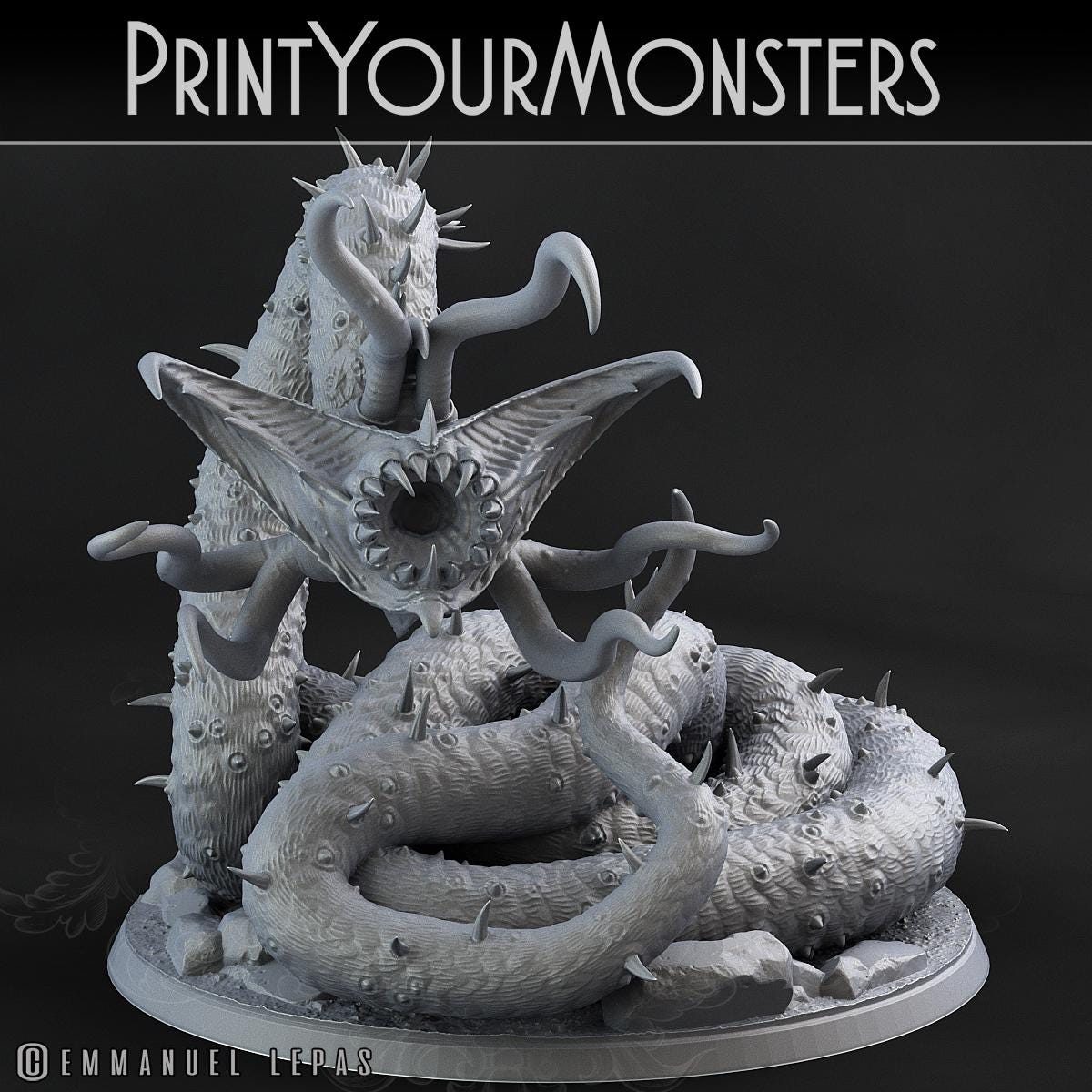 Necrothelid | DnD Insectoid Monster Miniature Snake demon | by PrintYourMonster