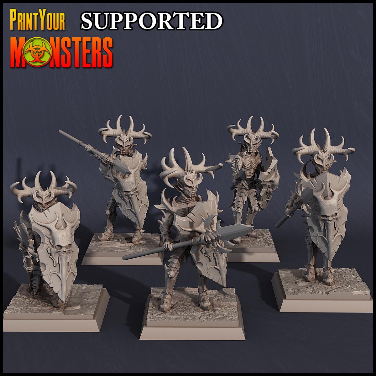 Dark Elves Army Pack | DnD Elven Soldier Warriors Medusa Monster Miniature | by PrintYourMonster