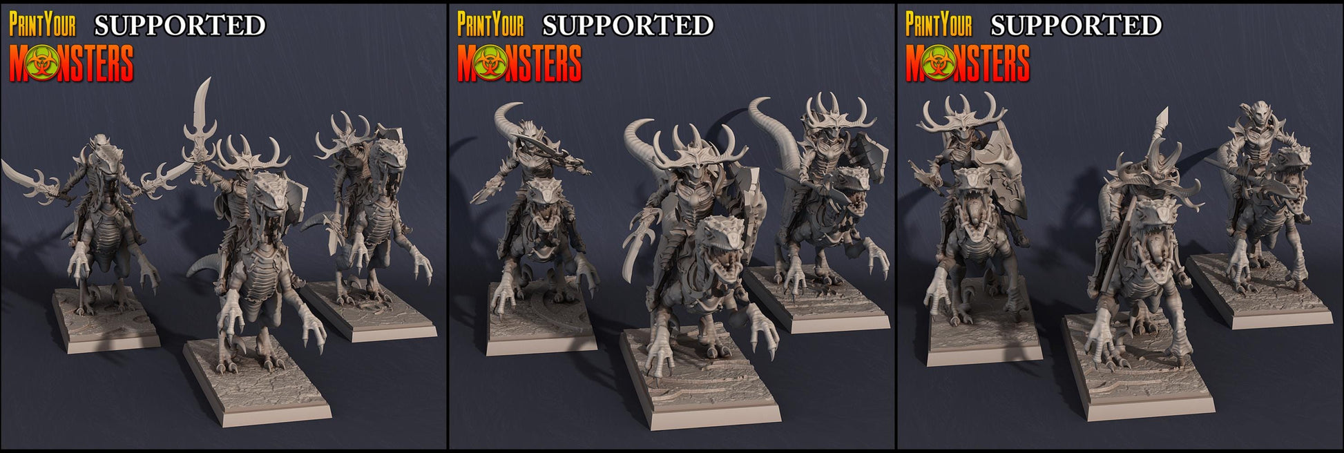 Dark Elves Army Pack | DnD Elven Soldier Warriors Medusa Monster Miniature | by PrintYourMonster