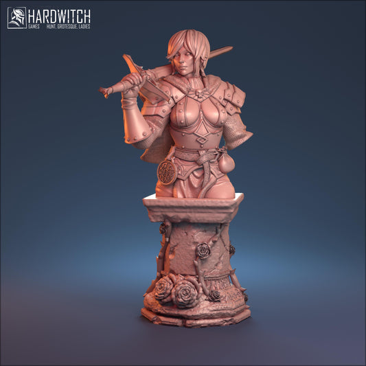 Wandra Bust | DnD Female Fighter Warrior Miniature | 32mm / 75mm | by Hardwitch Games